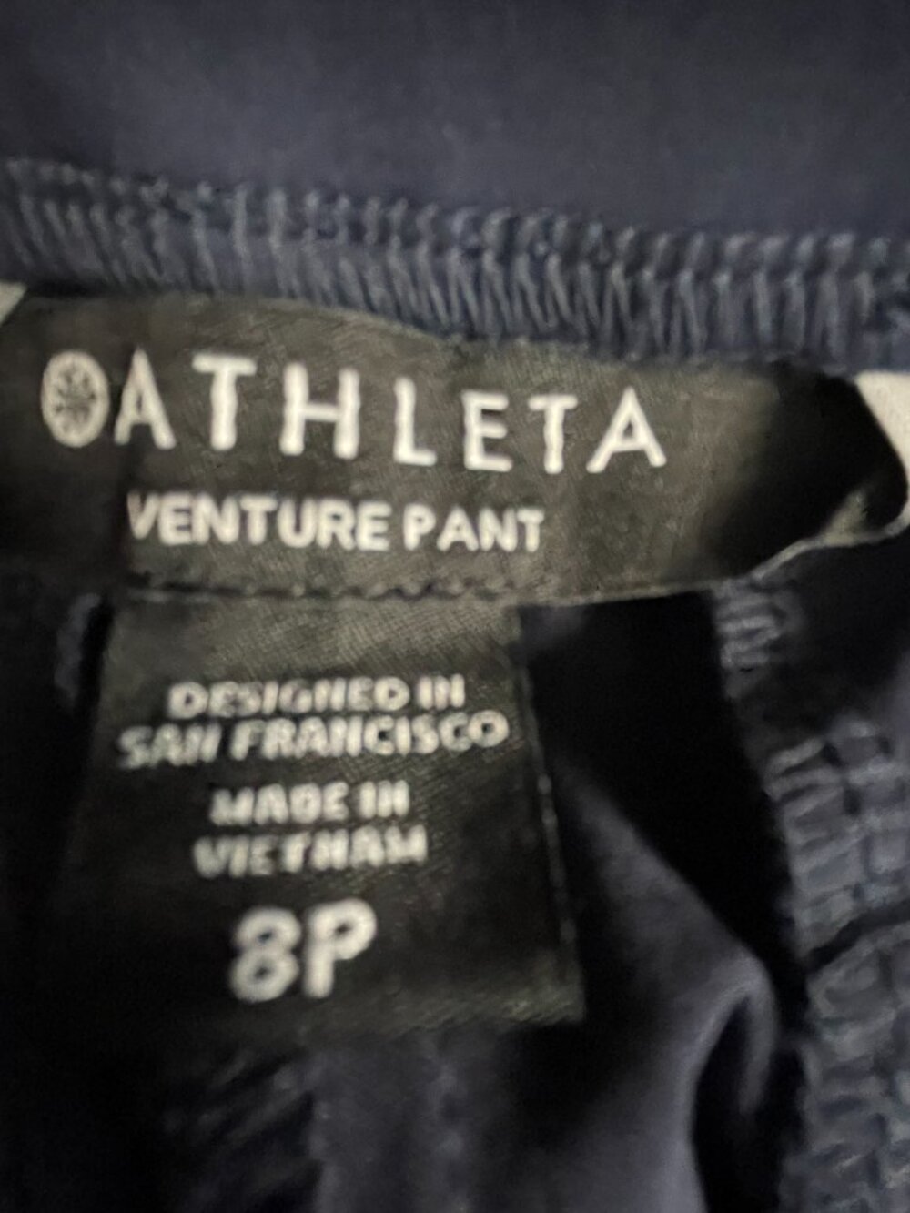 Athleta Venture Pant Navy 8 Petite NWT Lightweight Travel 7 Pocket UPF - Picture 6 of 9